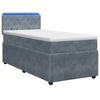 vidaXL Boxspring Bed met Matras en LED Donkergrijs 90 x 190 cm Fluweel