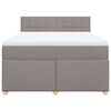 vidaXL Boxspring met matras stof taupe 140x200 cm