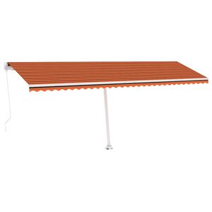 vidaXL Luifel handmatig uittrekbaar met LED 600x300 cm oranje en bruin
