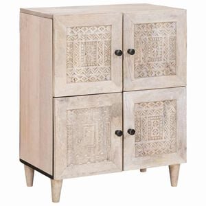 vidaXL Dressoir Bleached Wit 60 x 33 x 75 cm Massief Mango Hout
