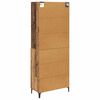 vidaXL Hoge kast met lade Oud Hout 69,5 x 34 x 180 cm Bewerkt hout