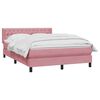 vidaXL Boxspring met matras fluweel roze 140x210 cm