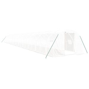 vidaXL Tuinkas met stalen frame 72 m&sup2; 24x3x2 m wit