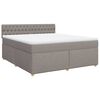 vidaXL Boxspring met matras stof taupe 180x200 cm