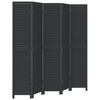 vidaXL Kamerscherm met 5 panelen massief paulowniahout zwart