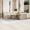 vidaXL 10-delige Loungeset met kussens poly rattan beige