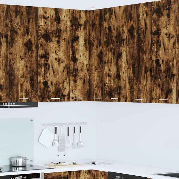 vidaXL Hangkast Gerookte Eik en Wit 57 x 57 x 100 cm Bewerkt hout