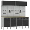 vidaXL Werkkast set met lade met opslag met slot 10 st Zwart