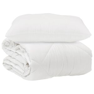 vidaXL Dekbed met kussen 2 pcs Wit Microvezel