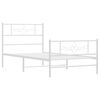 vidaXL Bedframe met hoofd- en voeteneinde metaal wit 100x200 cm