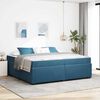 vidaXL Bedframe met matras Donkerblauw 200 x 200 cm Stof