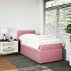 vidaXL Boxspring met matras fluweel roze 80x200 cm