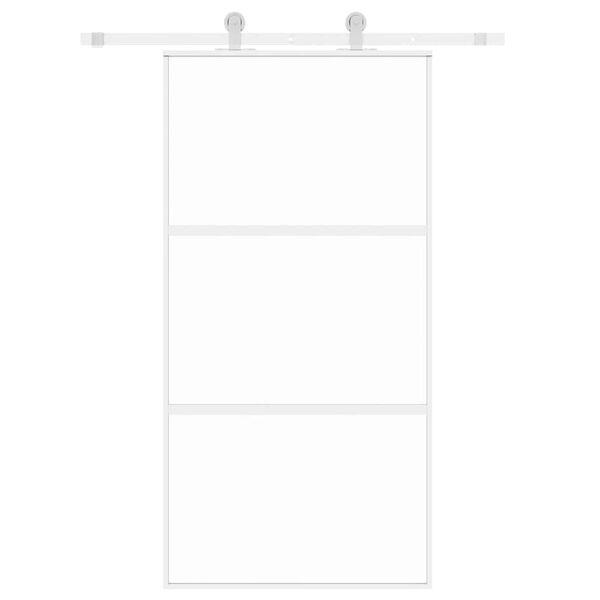 vidaXL Schuifdeur 102,5x205 cm gehard glas en aluminium wit