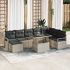 vidaXL Tuin Sofa Set met opslag 9 pcs Lichtgrijs Poly riet