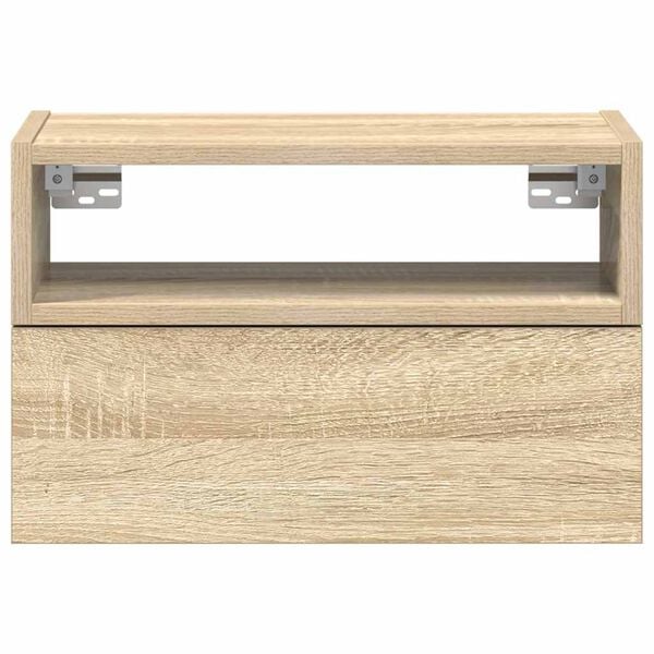 vidaXL Nachtkastjes 2 st wandgemonteerd 45x26x28,5cm sonoma eikenkleur
