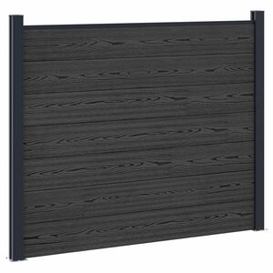 vidaXL Hekpaneel WPC en Aluminium Zwart