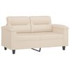 vidaXL 3-delige Loungeset met kussens microvezelstof beige