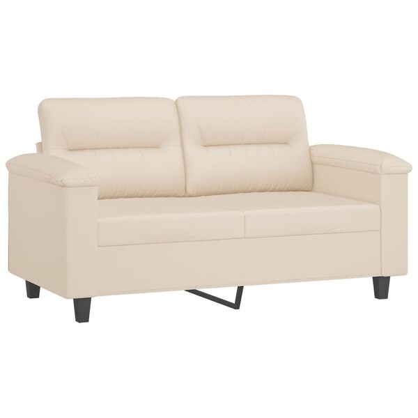 vidaXL 3-delige Loungeset met kussens microvezelstof beige