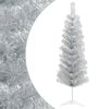 vidaXL Kunstmatige slanke kerstboom 150 cm PVC en staal zilver