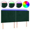 vidaXL Hoofdbord LED 183x16x118/128 cm fluweel donkergroen