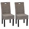 vidaXL Eetkamerstoel Kubu 2 stuks rattan mangohout