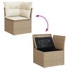 vidaXL 14-delige Loungeset met kussens poly rattan beige
