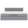 vidaXL Ottoman bed met matras 200x200 cm stof lichtgrijs