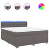 vidaXL Boxspring met matras kunstleer grijs 180x200 cm