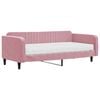 vidaXL Slaapbank met matras 100x200 cm fluweel roze