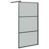 vidaXL Inloopdouchewand 115x195 cm donker ESG-glas zwart