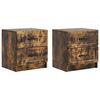 vidaXL Nachtkastje 2 st Gerookt eiken 43 x 34,5 x 44,5 cm Bewerkt hout