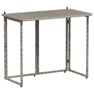 vidaXL Tuintafel inklapbaar 90x51x75 cm poly rattan grijs