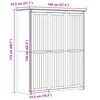vidaXL Kledingkast BODO 146x53,5x173 cm massief grenenhout grijs
