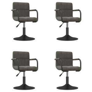vidaXL Eetkamerstoelen draaibaar 4 st fluweel donkergrijs