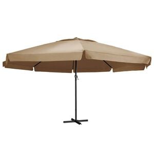 vidaXL Parasol met aluminium paal 600 cm taupe