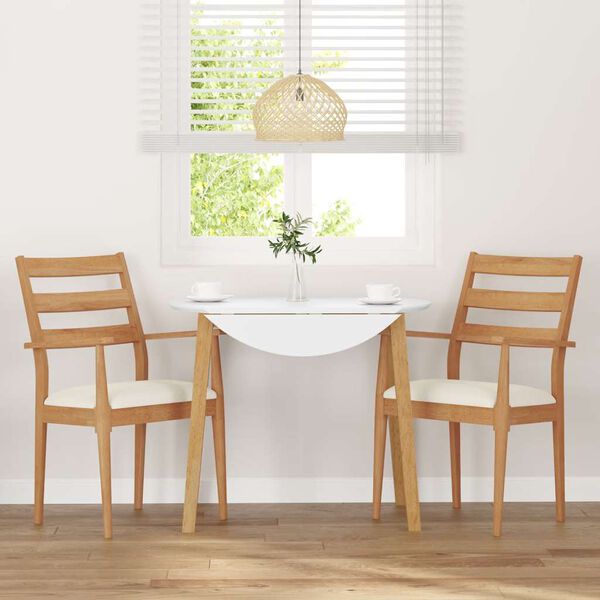 vidaXL Eetkamerstoelen met kussens 2 stuks massief hout rubber