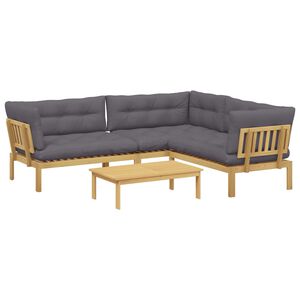 vidaXL 4 Stuk Garden Pallet Sofa Units Massief Acaciahout Licht Bruin