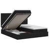 vidaXL Ottoman bed met matras met hoofdeinde 2 st Zwart Stof