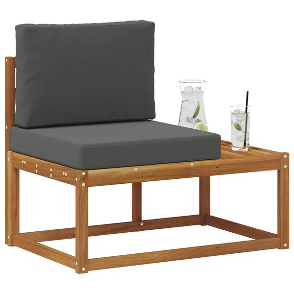 vidaXL Buiten Eind Sofa Natuurlijk en Antraciet 91 x 63 x 73 cm