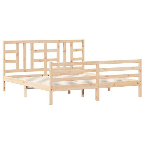 vidaXL Bedframe met hoofdbord massief hout