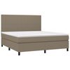 vidaXL Boxspring met matras en LED stof taupe 180x200 cm