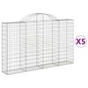vidaXL Schanskorven 5 st gewelfd 200x30x120/140 cm ijzer