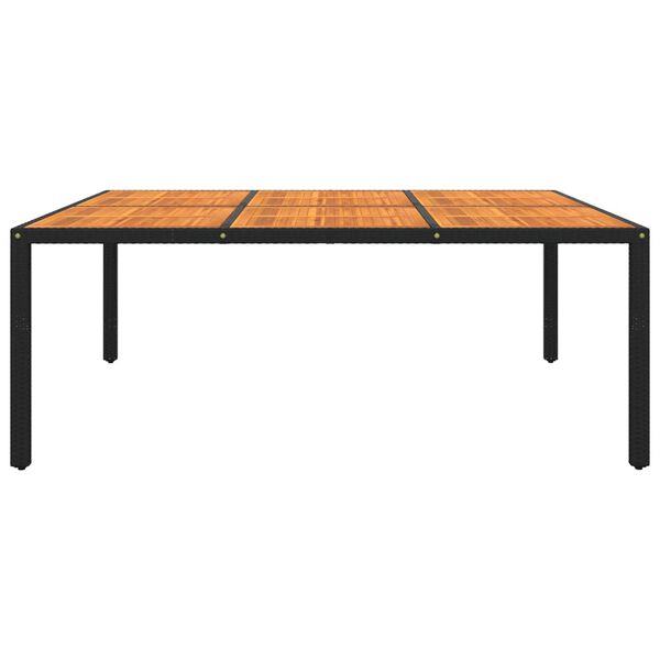 vidaXL Tuintafel 200x150x75 cm acaciahout en poly rattan zwart