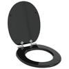 vidaXL Zachte sluit toiletbril Zwart 44 x 38 cm MDF-plaat