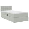 vidaXL Opbergbed met LED met matras Lichtgrijs 90 x 190 cm Fluweel