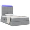 vidaXL Opbergbed met LED met matras Lichtgrijs 120 x 200 cm Polyester