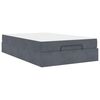 vidaXL Bedframe met matras met matras 2 pcs Dim Grijs Fluweel