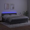vidaXL Boxspring met matras en LED fluweel donkergrijs 160x200 cm