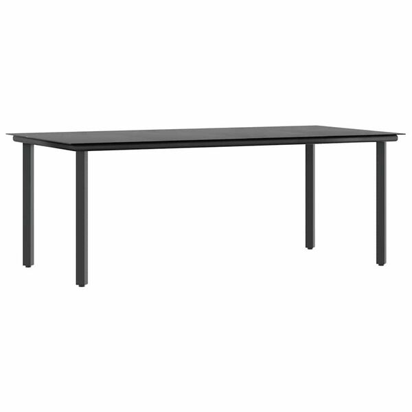 vidaXL 7-delige Tuinset met kussens poly rattan glas zwart