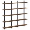 vidaXL Wandplank Gerookt eiken 102 x 13.5 x 102 cm Bewerkt hout